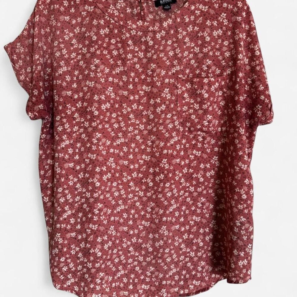 Buffalo-david-bitton Women's Red and Burgundy Blouse